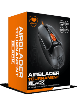 Souris Airblader Tournament Black avec capteur optique précis et boutons programmables.