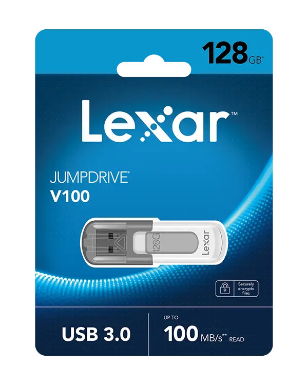 Clé USB Lexar 3.0 V100 128 Go : stockage rapide et robuste